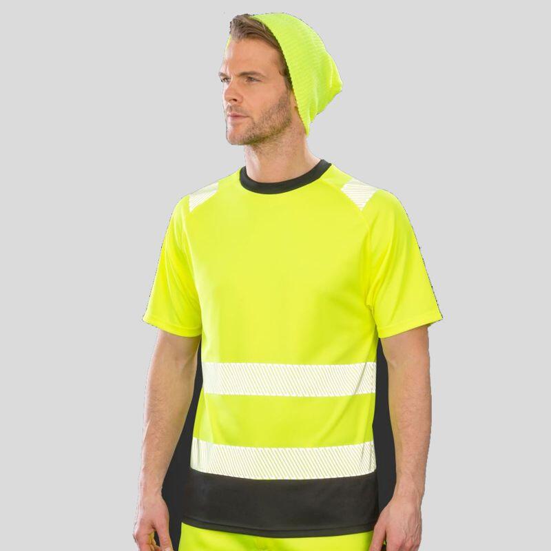 R502X Result T-shirt bicolore alta visibilità  EN ISO 20471 Cl. 2 100% poliestere riciclato 155g Thumbnail