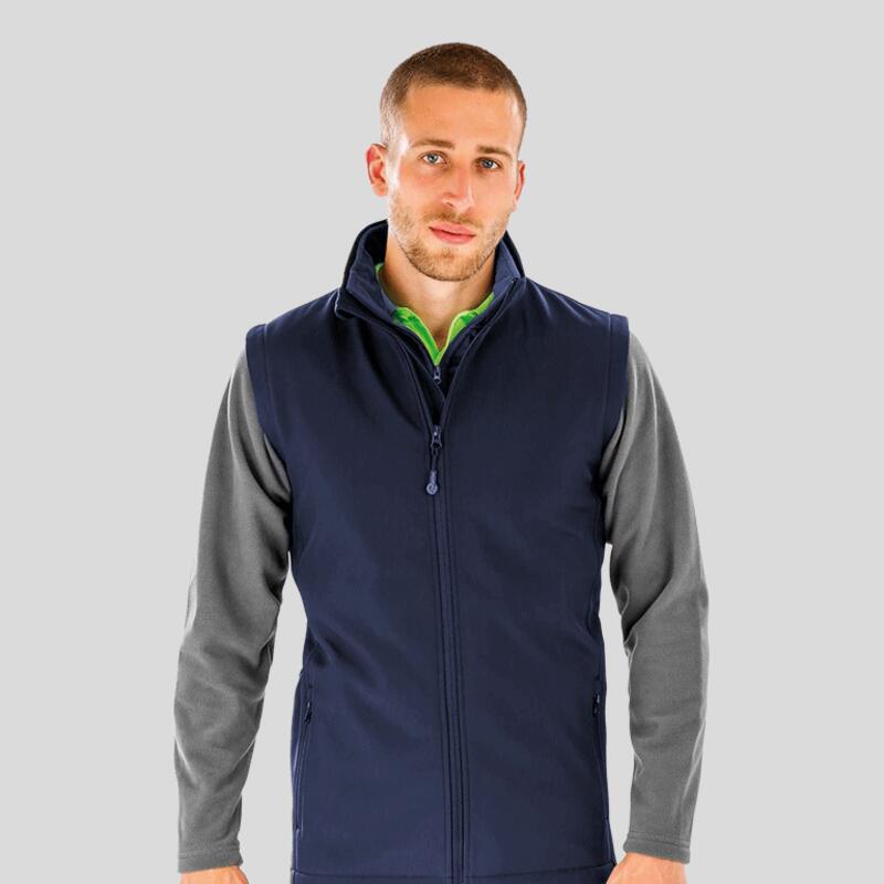 R902M Result Gilet Softshell Uomo tessuto ottenuto da bottiglie di plastica PET 100% poliestere Thumbnail