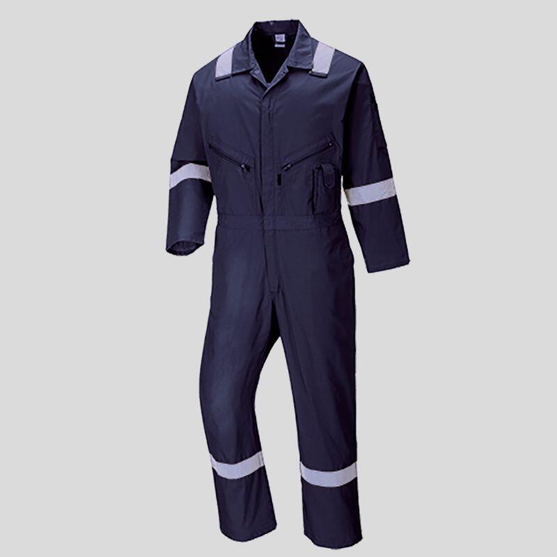 C814 Tuta da lavoro con bande rinfrangenti tessuto leggero 100% cotone peso 190g Thumbnail